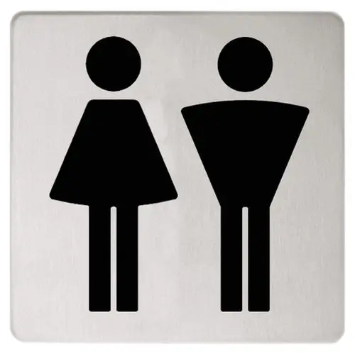 Schlichtes Schild von Keuco mit symbolischen Darstellungen für Damen und Herren, geeignet für die Kennzeichnung von Toiletten.