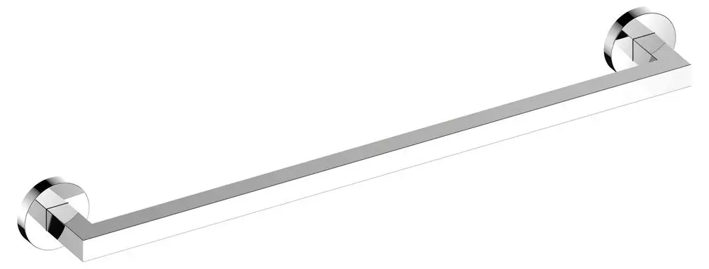 Verchromter Badetuchhalter von Keuco mit zwei runden Wandhaltern. Die Halterung ist rechteckig und schlicht gestaltet, für die Befestigung von Handtüchern geeignet.