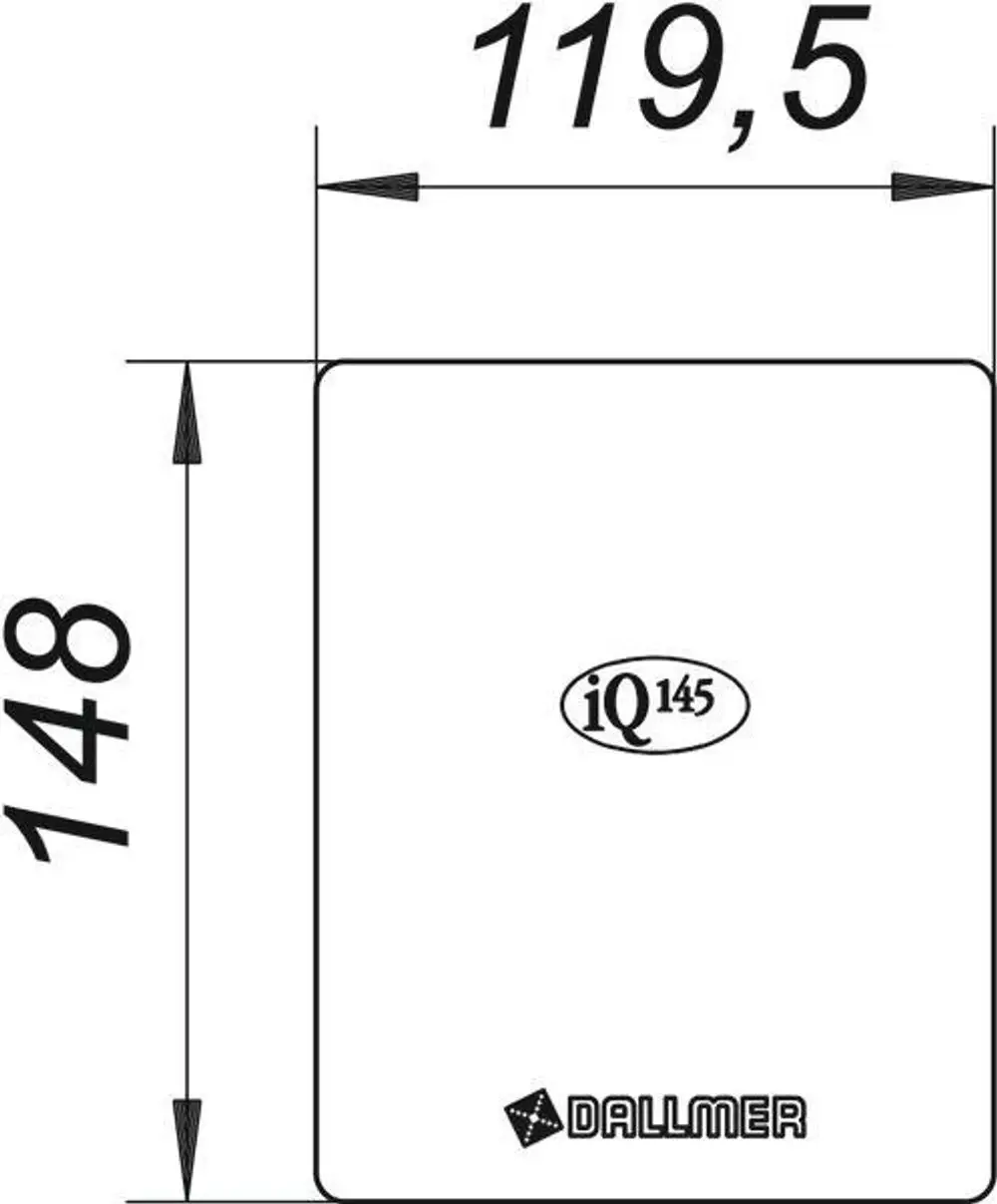 Abdeckung DALLMER iQ 145, Maße: 119,5 x 148 mm