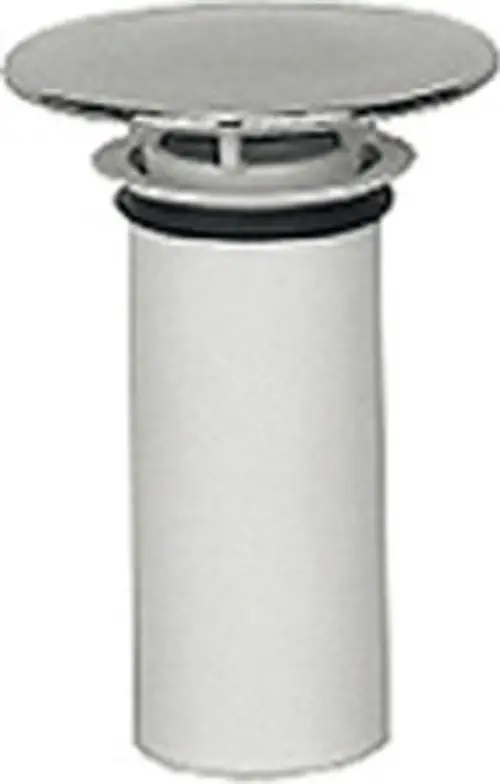 Verchromte Abdeckhaube von Dallmer für Duschwannenablauf, mit Standrohr, zur Abdeckung des Ablaufs in Badezimmern.