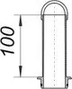 Glasrohr von Dallmer mit einer runden Form und Verbindungselement am oberen Ende. Das Rohr ist durchgehend und hat eine solide Basis.