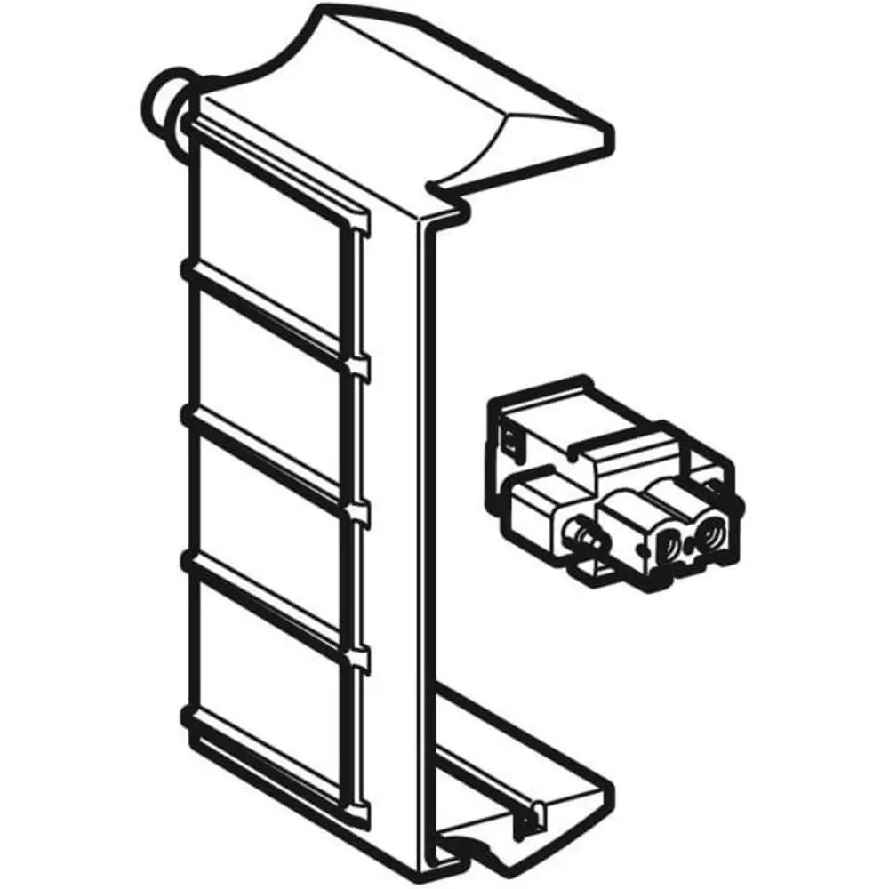 Geberit Anschlussklemme mit Abdeckung, die eine Verbindungslösung ohne sichtbare Kontakte bietet und für verschiedene Anwendungen geeignet ist.
