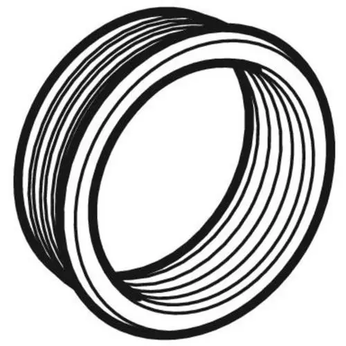 Geberit Profildichtung, in Form eines kreisförmigen Rings mit vertikalen Rillen, dient zur Abdichtung in verschiedenen Anwendungen. Schlichtes, funktionales Design.