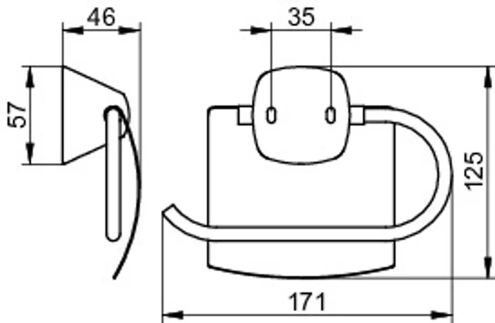 Toilettenpapierhalter von Keuco mit Deckel in verchromter Ausführung. Das Design zeigt eine runde Halterung mit einer stabilen Montageplatte und einer praktischen Aufhängung.