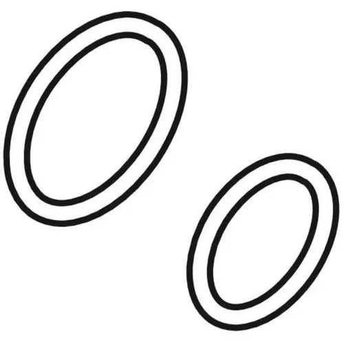 O-Ringe in ovaler Form, abgebildet in zwei Größen, geeignet für Duscharmaturen von Geberit, speziell für Modelle wie AquaClean und Sela bis Baujahr 2018.