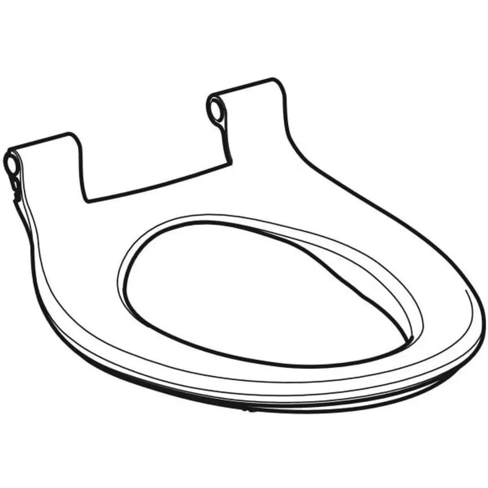 Weißer WC-Sitz mit Halterungen, passend für Geberit AquaClean-Modelle. Klar strukturiert, ohne sichtbare Befestigungselemente, geeignet für Badezimmeranwendungen.