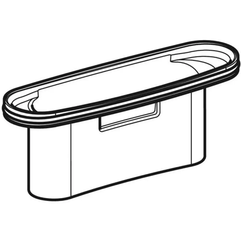 Rundes Tauchrohr in der typischen Geberit-Form, ohne sichtbare Maße, für den Einsatz in einem Duschelement. Clamp-Funktion zum sicheren Halt.
