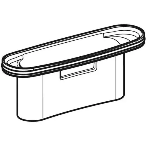 Rundes Tauchrohr in der typischen Geberit-Form, ohne sichtbare Maße, für den Einsatz in einem Duschelement. Clamp-Funktion zum sicheren Halt.
