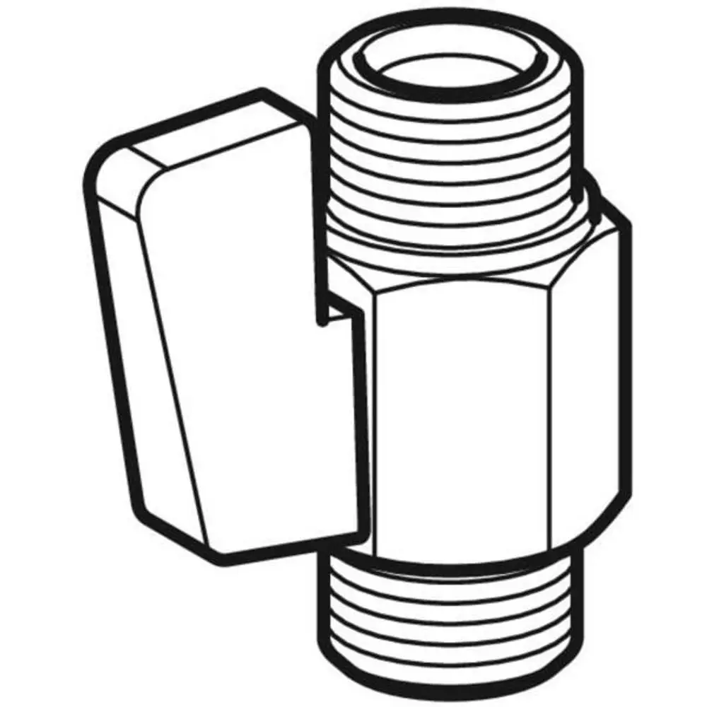 Kugelhahn mit seitlichem Handgriff und zylindrischem Gewindeanschluss. Produkt von Geberit, geeignet für Verbindungen in Sanitärinstallationen.