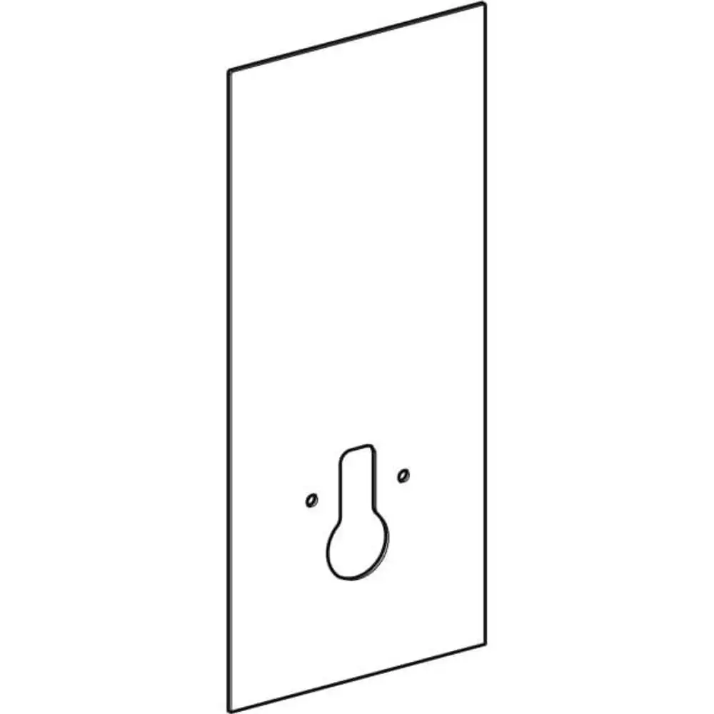 Schwarze Frontverkleidung aus Glas für Geberit Monolith, schlichtes Design, geeignet für Wand-WC, mit Aussparung für die Betätigungseinheit.