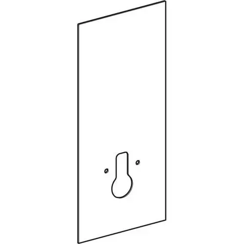 Schwarze Frontverkleidung aus Glas für Geberit Monolith, schlichtes Design, geeignet für Wand-WC, mit Aussparung für die Betätigungseinheit.