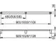 KEUCO Elegance Haltegriff, 1128 mm, verchromt, technische Zeichnung mit Maßen 450/500/550, 900/1000/1100, 928/1028/1128, 36, 65