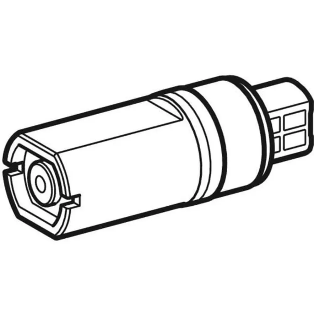 Dämpfer für WC-Sitz von Geberit, rechte Ausführung für AquaClean Sela bis Baujahr 2018, abgebildet in technischer Zeichnung.