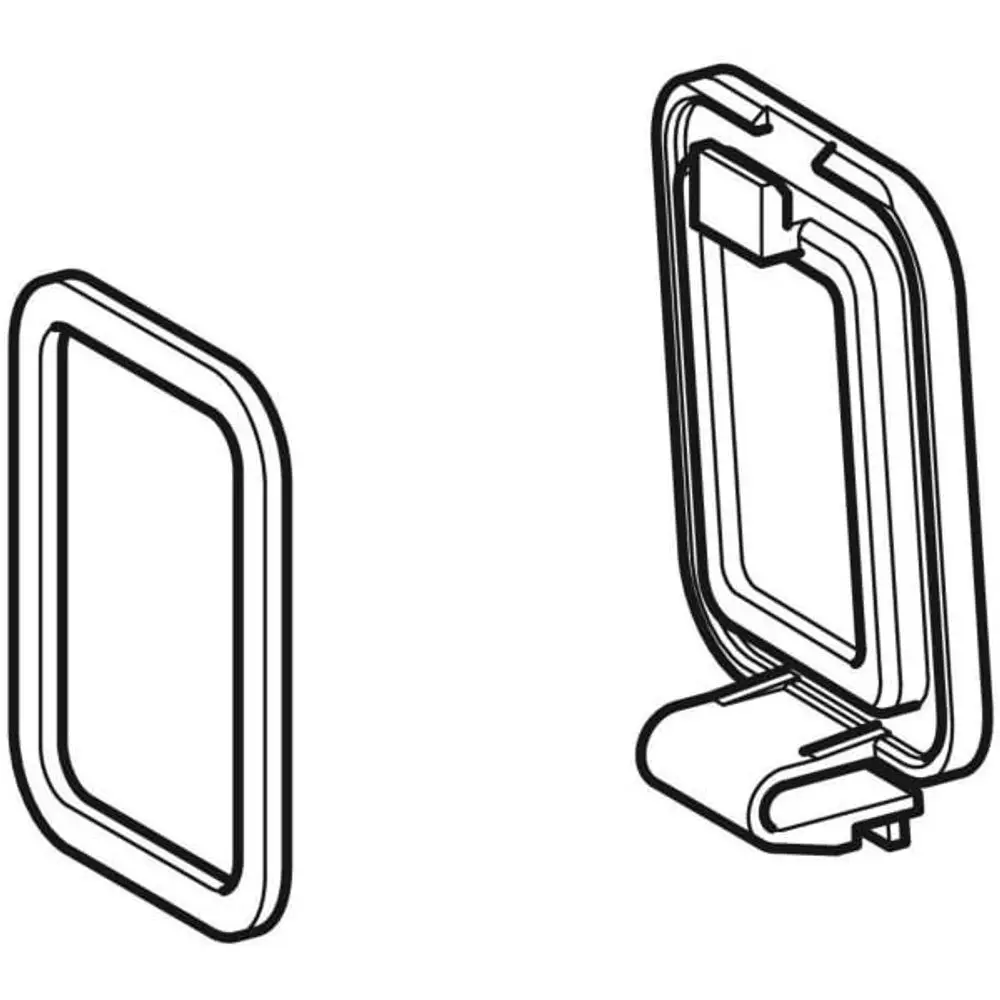 Abdeckung in Weiß mit rechteckiger Form, geeignet für die Geberit AquaClean Sela. Dargestellt sind zwei Ansichten der Abdeckung.