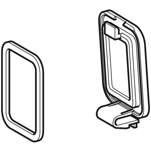 Abdeckung in Weiß mit rechteckiger Form, geeignet für die Geberit AquaClean Sela. Dargestellt sind zwei Ansichten der Abdeckung.