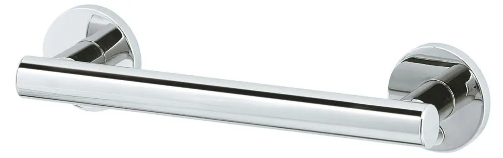 Verchromener Haltegriff von Keuco, an zwei runden Wandanker befestigt. Ideal für zusätzliche Stützfunktion in Badezimmern oder ähnlichen Räumen.