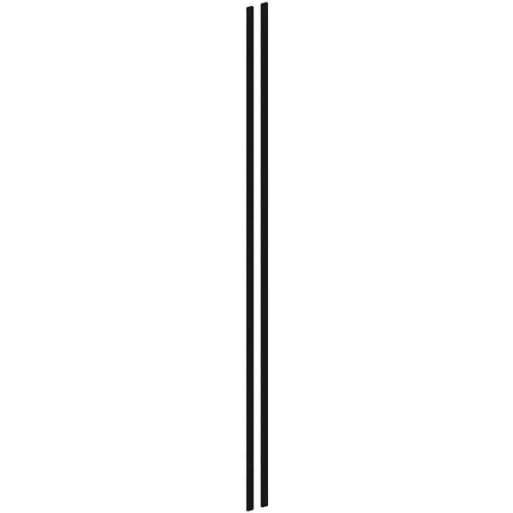 Schwarze Wandlampe von Geberit, geeignet für die Montage im Innenbereich, mit zwei parallelen Leuchten für Spiegelschränke.