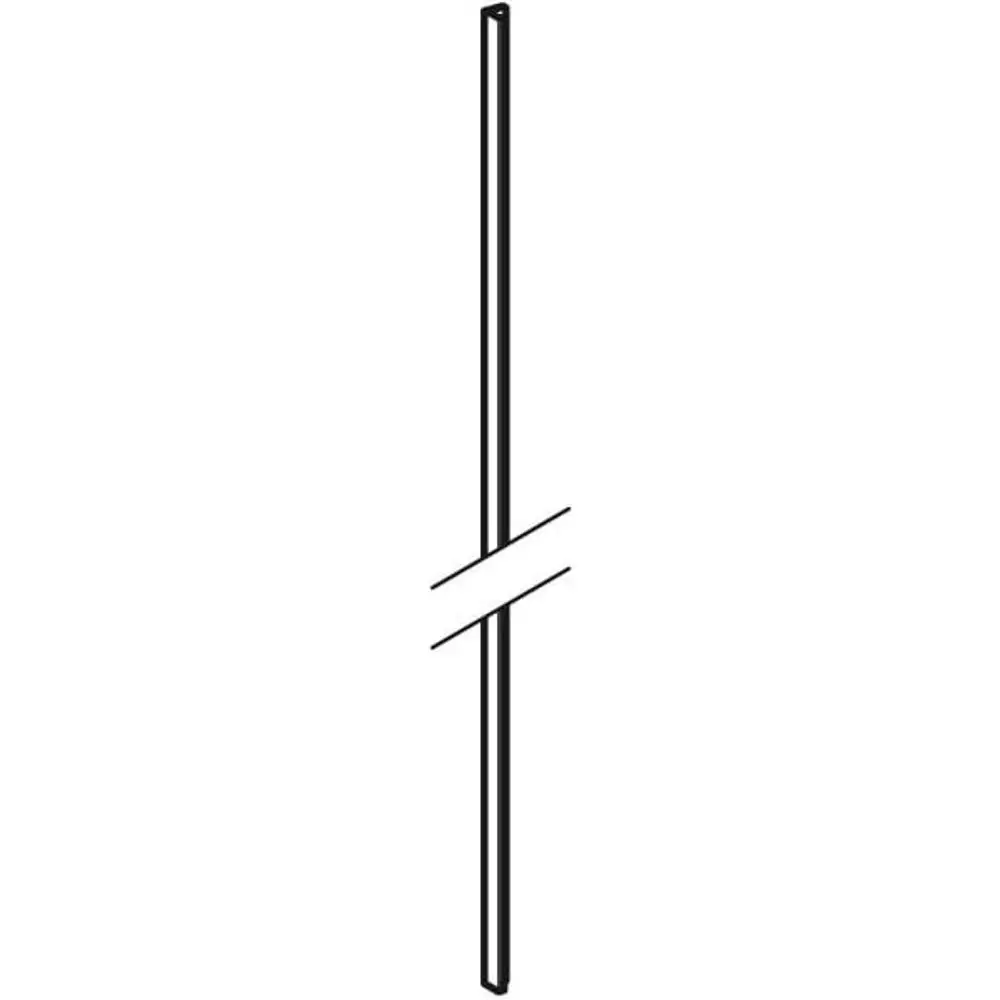 Flacher Metallgriff in Weiß vor hellem Hintergrund, geeignet für Hochschrankmöbel, von der Marke Geberit.