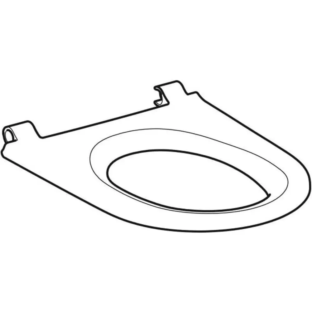 Weißer WC-Sitzring von Geberit, passend für das Modell AquaClean Sela. Das Produkt zeigt eine ovale Öffnung und seitliche Halterungen.