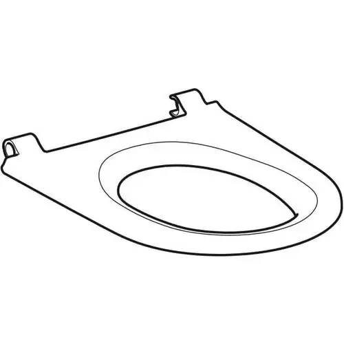 Weißer WC-Sitzring von Geberit, passend für das Modell AquaClean Sela. Das Produkt zeigt eine ovale Öffnung und seitliche Halterungen.