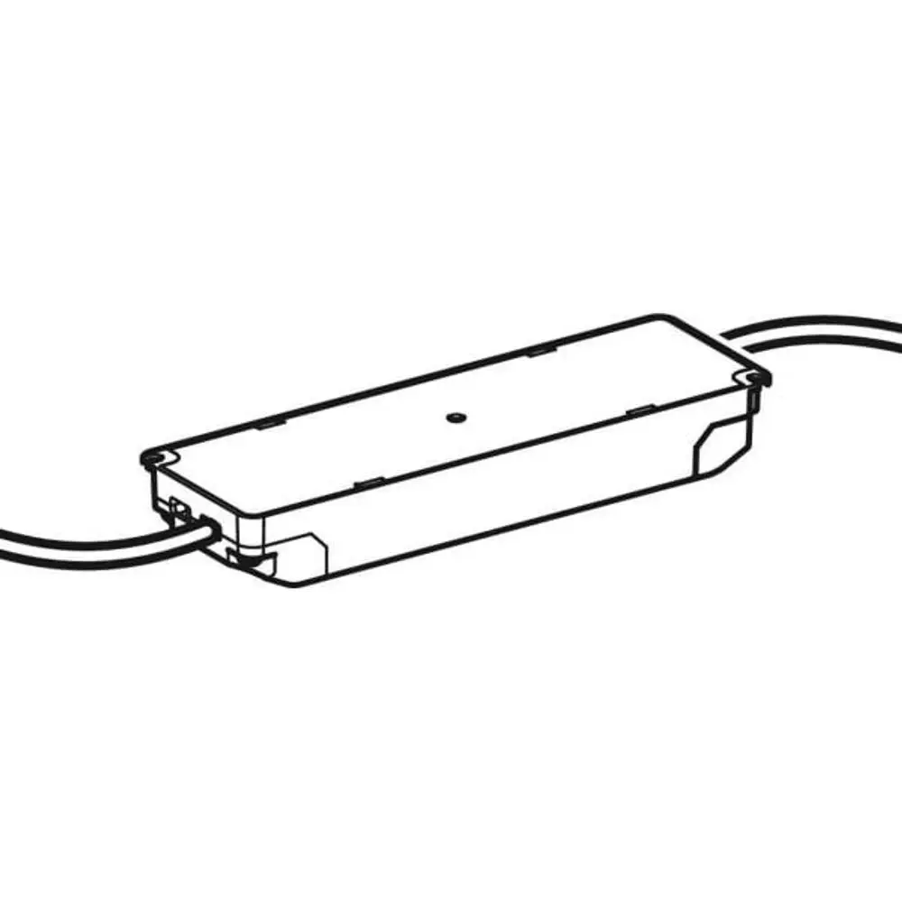 Geräteschaltung von Geberit, rechteckiges, flaches Modul mit Anschlüssen für Kabel auf beiden Seiten, geeignet für elektrische Anwendungen.