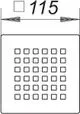 Dallmer Rost Quadra, quadratisches Design mit einem Muster aus kleinen quadratischen Durchbrüchen, ideal für die Bodenentwässerung.