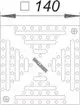 Dallmer Rost mit rutschfester Oberfläche, quadratisch mit verschiedenen Vertiefungen und Löchern zur praktischen Montage. Design zeigt eine symmetrische Anordnung.