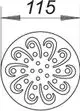 Dallmer Rost mit kreisförmigem Design, verziert mit symmetrischen, geschwungenen Mustern und kleinen Punkten in der Mitte, abgebildet auf weißem Hintergrund.