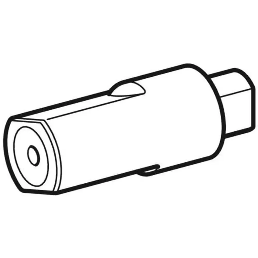 Dämpfer für WC-Deckel in zylindrischer Form, mit einem Anschluss zur Montage, geeignet für Geberit-WC-Modelle.