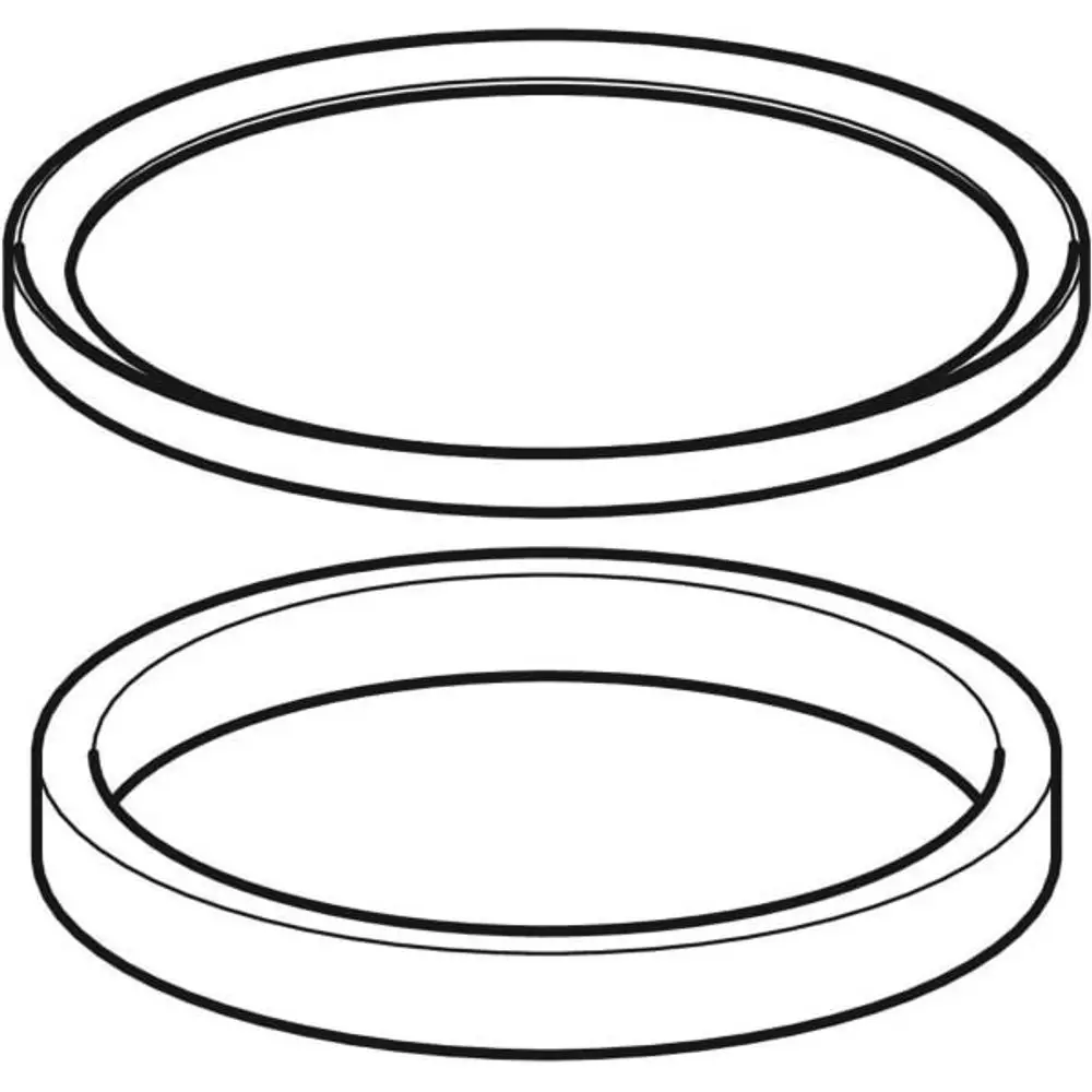Set aus zwei Dichtungen von Geberit, ovaler Form mit unterschiedlichen Höhen, für allgemeine Anwendungen in Verbindung mit Rohren oder Behältern.