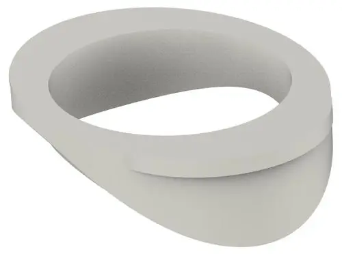 Weißer, ovaler Abdeckring für einen Strahlregler. Das Produkt gehört zur Marke Keuco und dient als Ersatzteil für Armaturen.