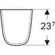 Weißer Halbsäulen-Element von Geberit mit gerader, minimalistischer Form, dargestellt aus der Seitenansicht, inklusive Maßangabe von 23 cm Höhe.