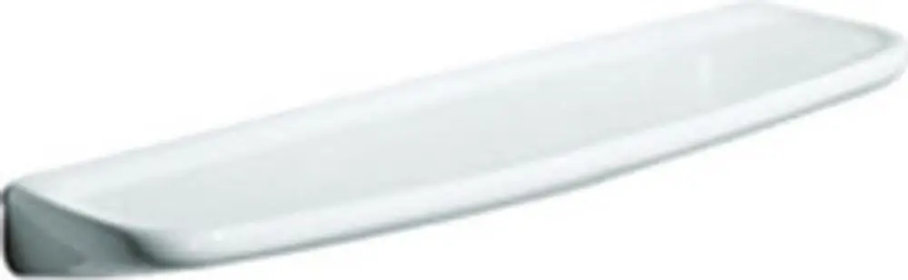 Weiße Wandablage von Geberit mit schmalem, flachem Design. Geeignet für die Befestigung an Wänden in Badezimmern oder anderen Räumen.