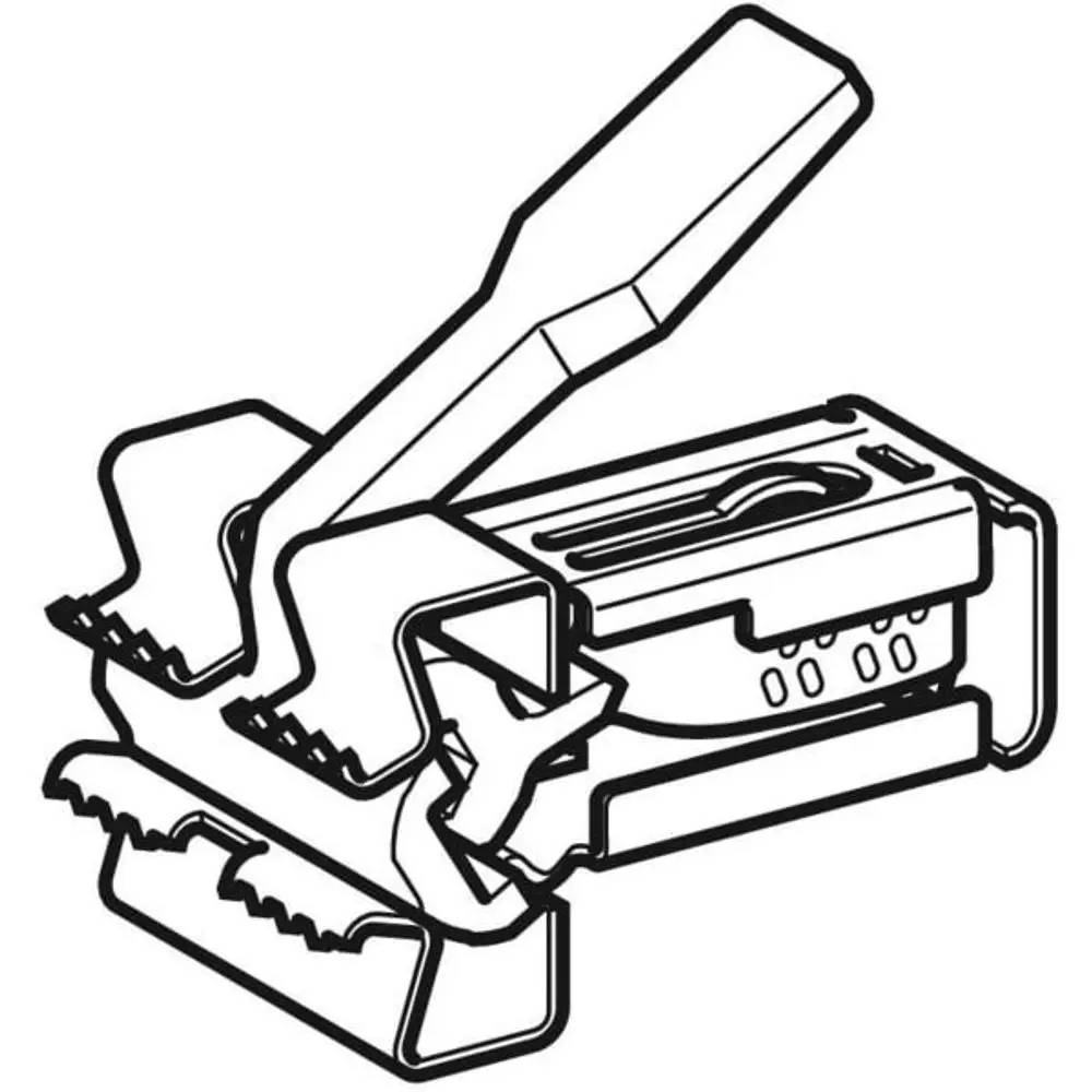 GIS Profilverbinder von Geberit, dargestellt in einer schematischen Zeichnung, zeigt die Struktur und Form des Produktes zur Verbindung von Rohren oder Profilen.