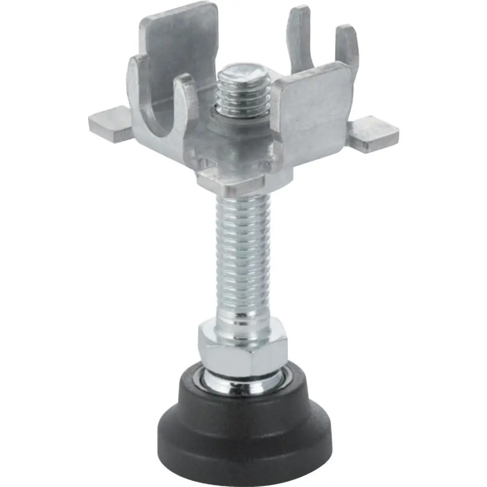 GIS Fußstütze für Wannenverkleidung, mit einer stabilen Metallkonstruktion und einem gummierten Fuß zur Sicherstellung der Standfestigkeit. Geeignet für die Anwendung von Geberit.