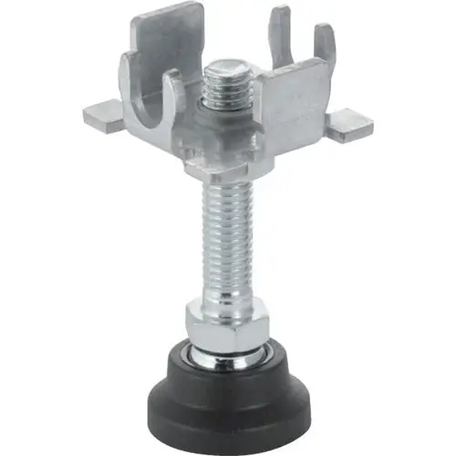 GIS Fußstütze für Wannenverkleidung, mit einer stabilen Metallkonstruktion und einem gummierten Fuß zur Sicherstellung der Standfestigkeit. Geeignet für die Anwendung von Geberit.