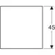 Weiße Glasablage von Geberit mit quadratischem Design, dargestellt in einem einfachen Rahmen ohne zusätzliche Beschriftungen oder Details.