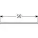 Glasablage von Geberit, dargestellt in einer einfachen, horizontalen Form mit einer Länge von 58 cm und ohne weitere dekorative Elemente.