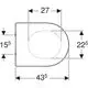 Geberit WC-Sitz in ovaler Form, mit WrapOver-Design und verchromten Scharnieren. Abbildungen von Maßen und Linien für die Montage sind dargestellt.