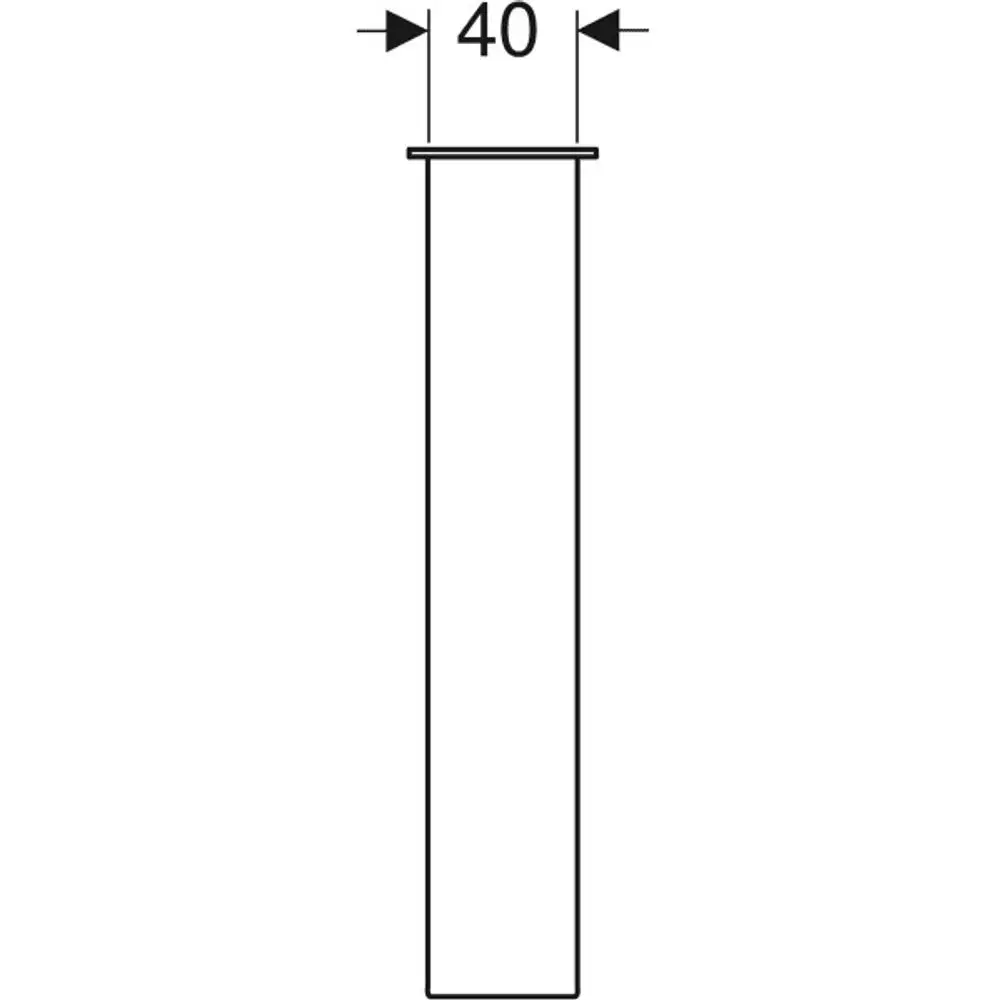 Geberit Fuß mit gerader Form, in schlichter Ausführung. Der Sockel hat eine Breite von 40 mm. Geeignet für verschiedene Anwendungen in der Sanitärtechnik.