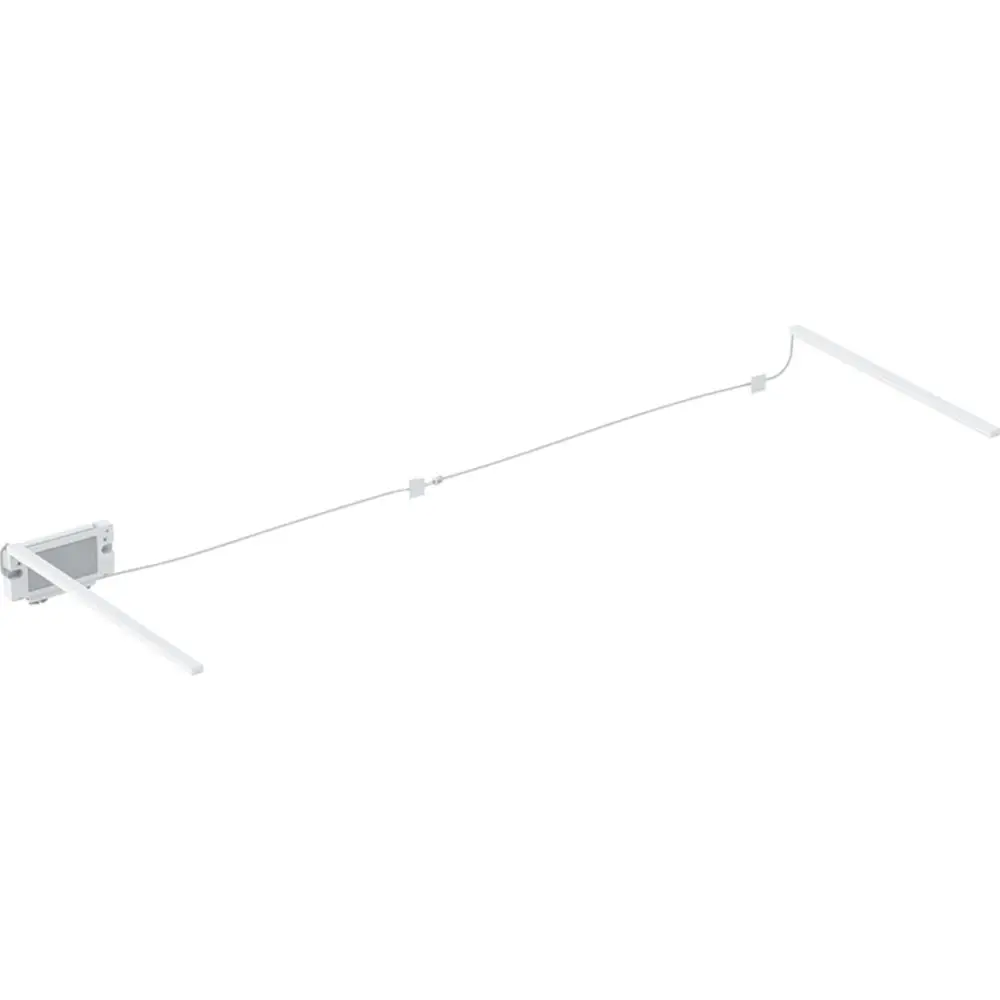 Geberit Lichtleiste zur Montage, bestehend aus einer Kabelverbindung und zwei Lichtleisten. Geeignet zur Beleuchtung von Schubladen oder kleinen Bereichen.