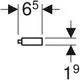 Geberit Handtuchhalter aus verchromtem Metall mit Montageelementen, dargestellt in schematischer Ansicht, zeigt Abmessungen und Einbaupositionen.