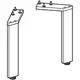 Set von zwei Füßen in verchromter Ausführung, geeignet für Möbelanwendungen, hergestellt von Geberit. Die Konstruktion bietet Stabilität und eine moderne Optik.