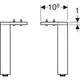 Geberit Set mit zwei Füßen in einem schematischen Design, dargestellt in Seitenansicht mit Ausmaßen. Minimalistisches Konzept für Möbelmontage und Stabilität.