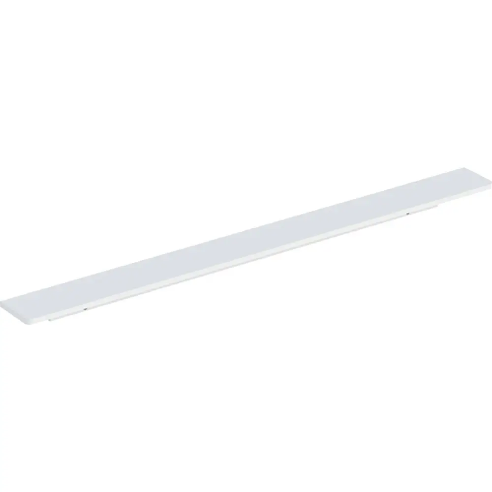 Geberit Griff in matter weißer Ausführung, längliche Form ohne sichtbare Befestigungen, auf neutralem Hintergrund.