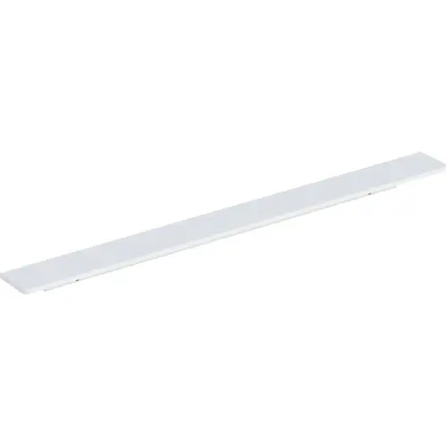 Geberit Griff in matter weißer Ausführung, längliche Form ohne sichtbare Befestigungen, auf neutralem Hintergrund.