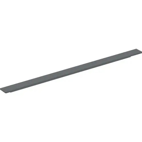 Grauer Geberit-Griff in schlichter, langer Form. Die Oberfläche ist matt, geeignet für den Einsatz in verschiedenen Bereichen.
