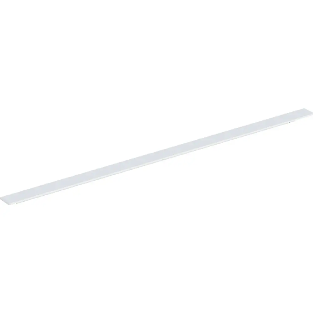 Weißes, flaches Geberit-Element ohne sichtbare Halterungen auf hellem Hintergrund, geeignet für verschiedene Montageoptionen.