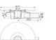 Dallmer Ablaufgehäuse mit einem Durchmesser von 373 mm und einer Höhe von 84,5 mm. Zentrierter Auslassanschluss DN 50 auf der Seite.