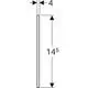 Geberit Vergrößerungsspiegel, rund, schlankes Design. Maße und Details sind auf dem Bild klar erkennbar. Ideal für Nahansichten.